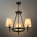 Vintage Black Chandelier - Copper Ring Metal Frame with Fabric for Dining Room - Flindria