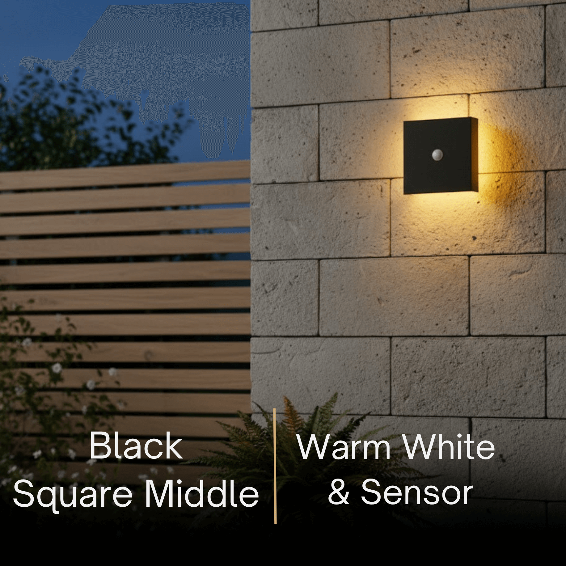 מנורת קיר חיצונית LED מינימליסטית סולארית – אור חיישן עגול/מרובע שחור/לבן למרפסת - פלינדריה