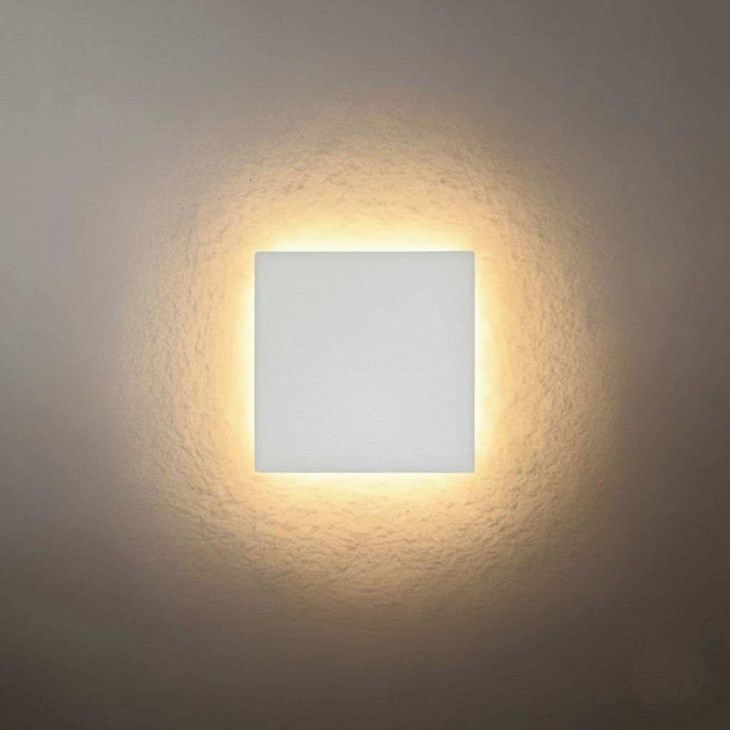 Solara minimalistisk LED utomhusvägglampa – svart/vit rund/fyrkantig sensorlampa för veranda - Flindria