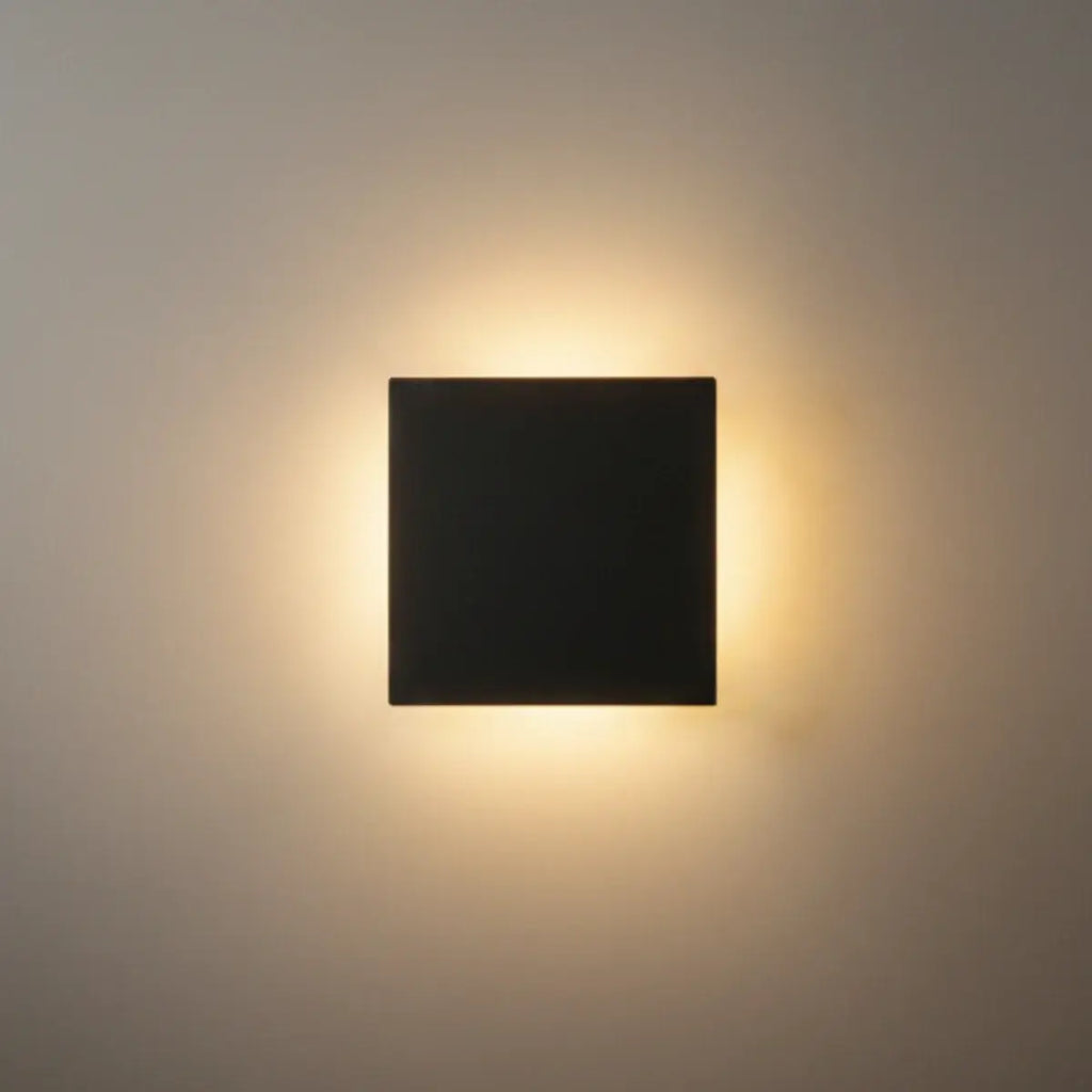 מנורת קיר חיצונית LED מינימליסטית סולארית – אור חיישן עגול/מרובע שחור/לבן למרפסת - פלינדריה