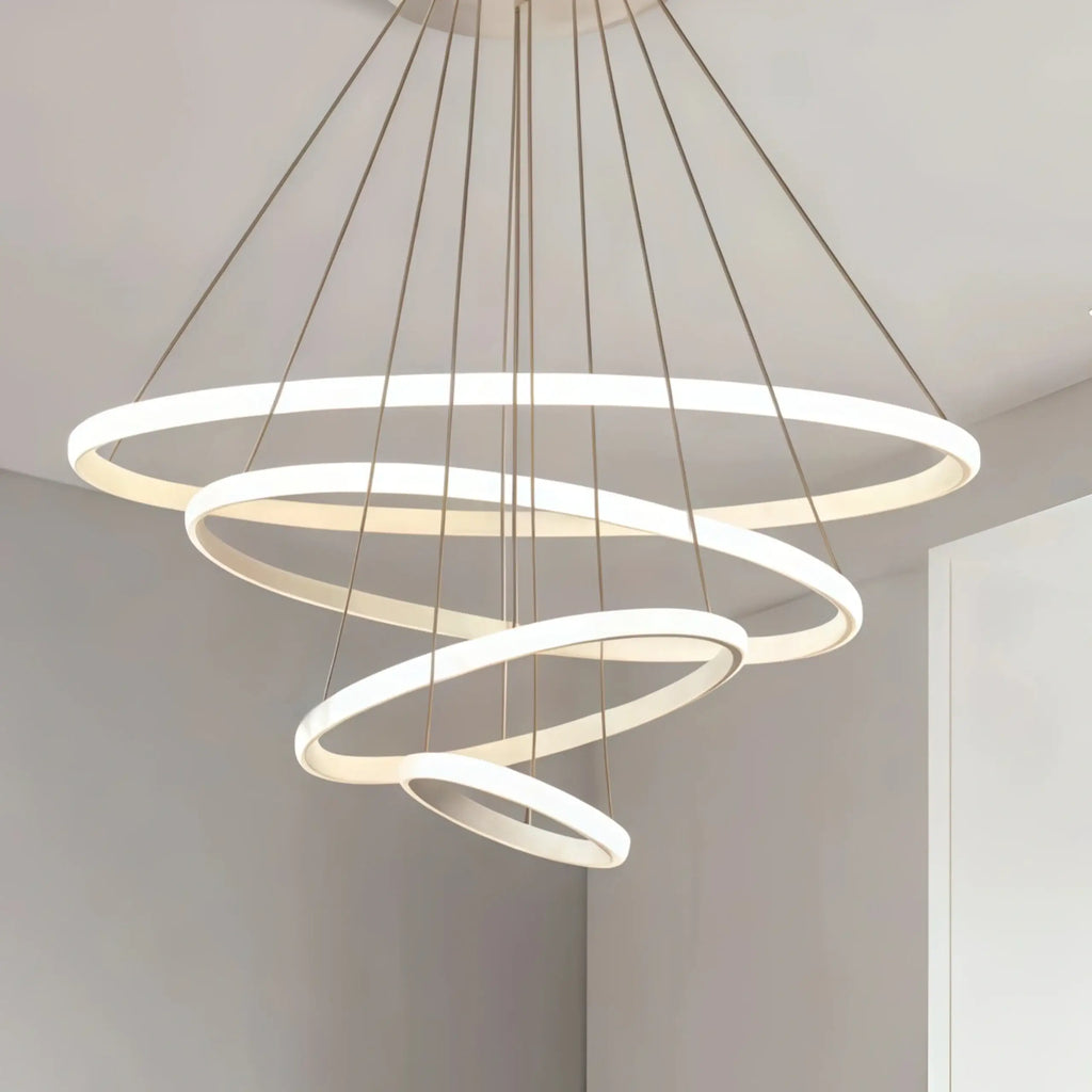 Lampada a sospensione ad anello in metallo moderna – Apparecchio per soggiorno - Flindria