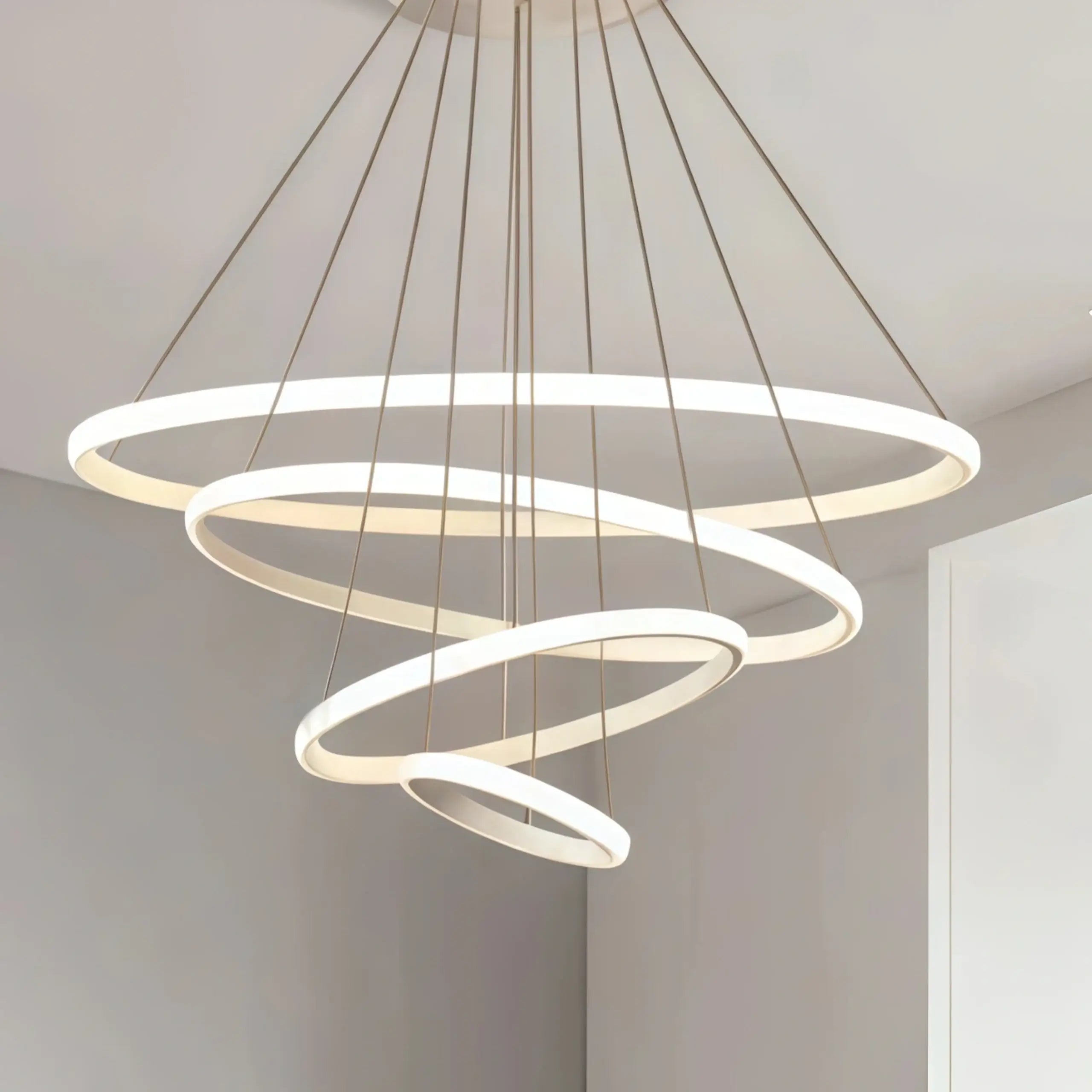 Lampada a sospensione ad anello in metallo moderna – Apparecchio per soggiorno - Flindria
