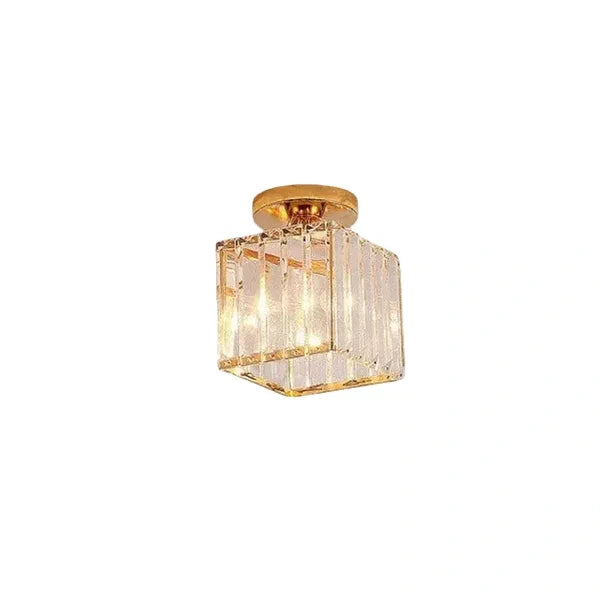 Modern Ceiling Lamp Metal/Crystal Design in Black/Gold/Silver for Bedroom - Flindria