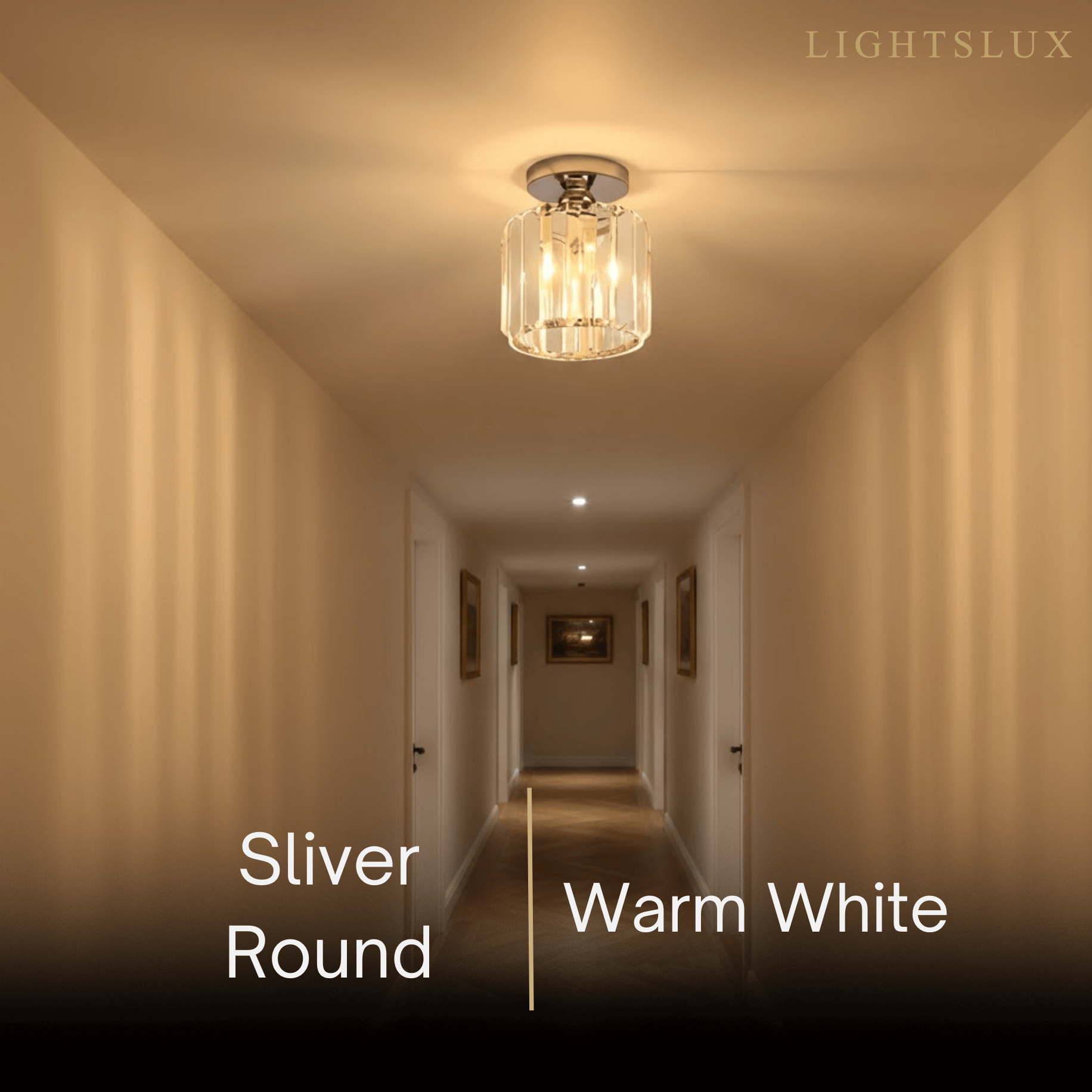 Modern Ceiling Lamp Metal/Crystal Design in Black/Gold/Silver for Bedroom - Flindria