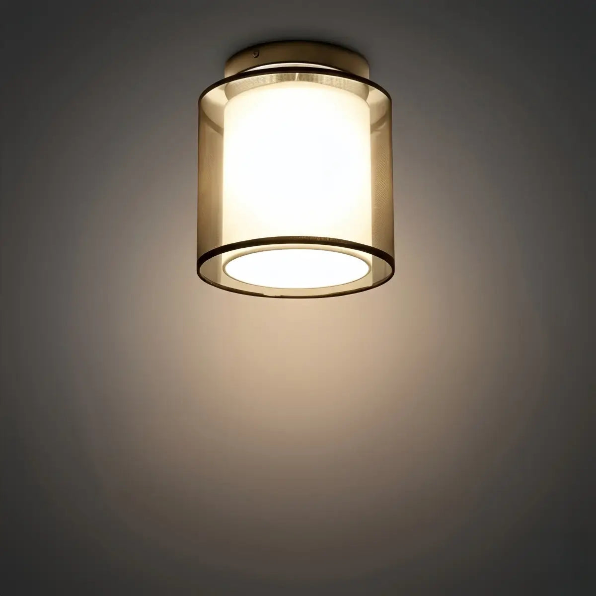 Modern Flush Mount Ceiling Light — Fabric & Metal Square/Circular in Black - Flindria