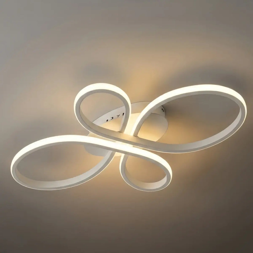 Moderne lineær taklampe - hvit/svart metallarmatur for stue - Flindria
