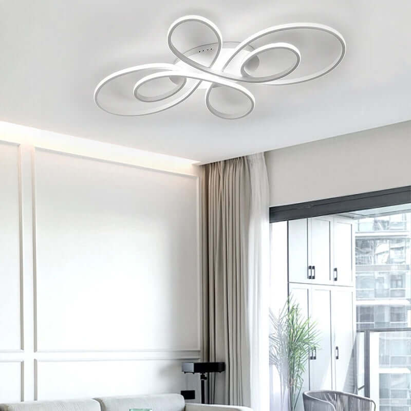 Moderne lineær taklampe - hvit/svart metallarmatur for stue - Flindria