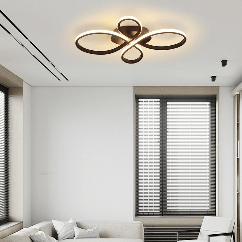 Moderne lineær taklampe - hvit/svart metallarmatur for stue - Flindria