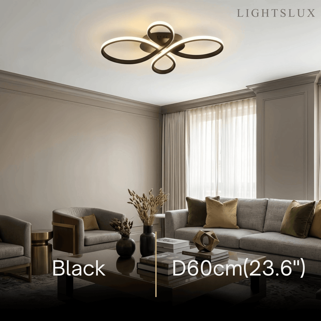 Moderne lineær taklampe - hvit/svart metallarmatur for stue - Flindria