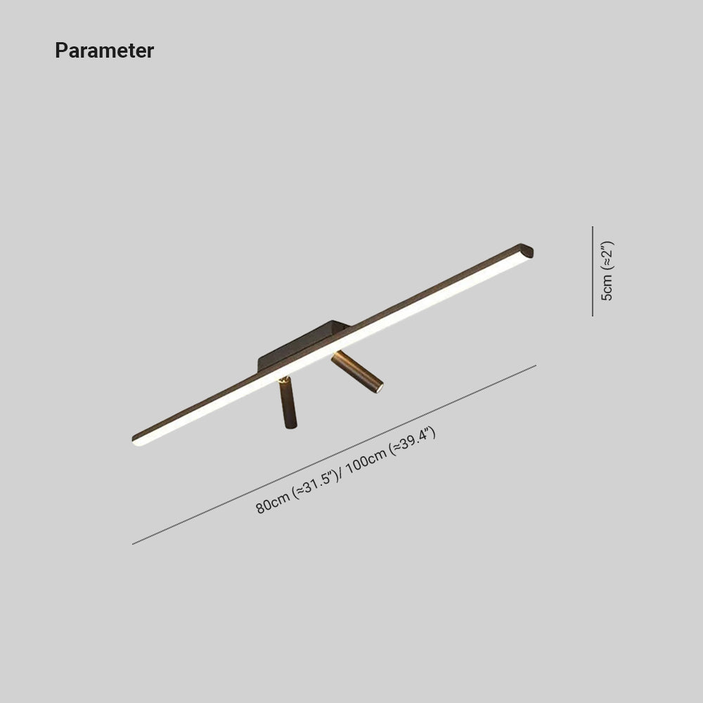 80–100cm Black Linear LED Ceiling Light — Adjustable Spotlights