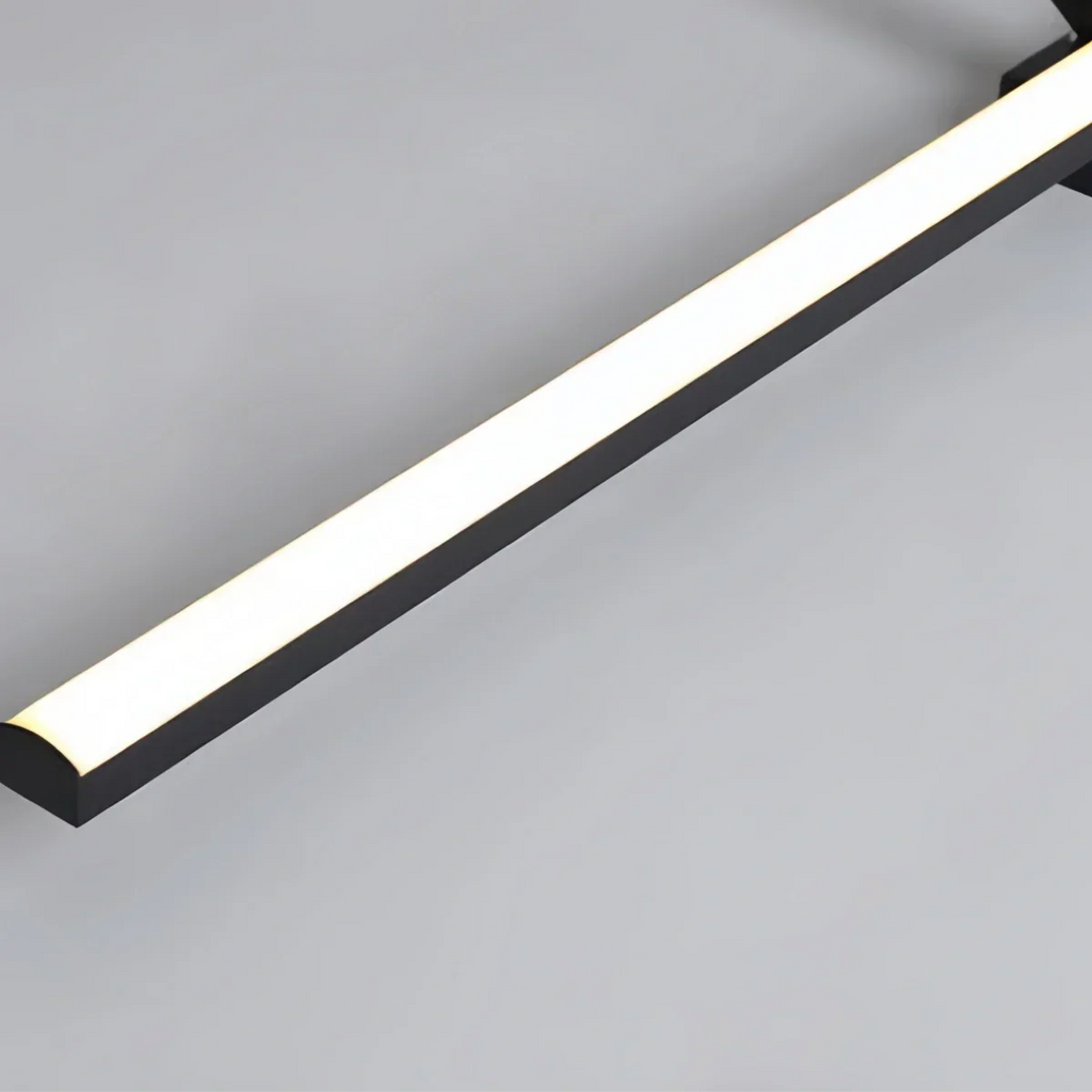 Minimalist Linear Ceiling Light – Black Metal Fixture for Living Room/Bedroom - Flindria