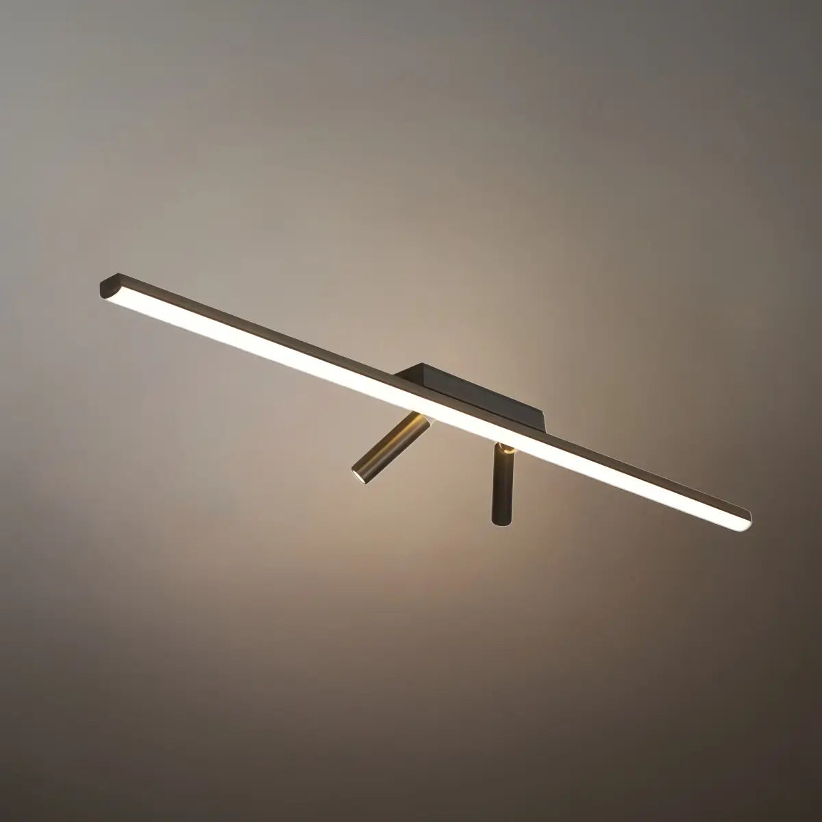 Minimalist Linear Ceiling Light – Black Metal Fixture for Living Room/Bedroom - Flindria