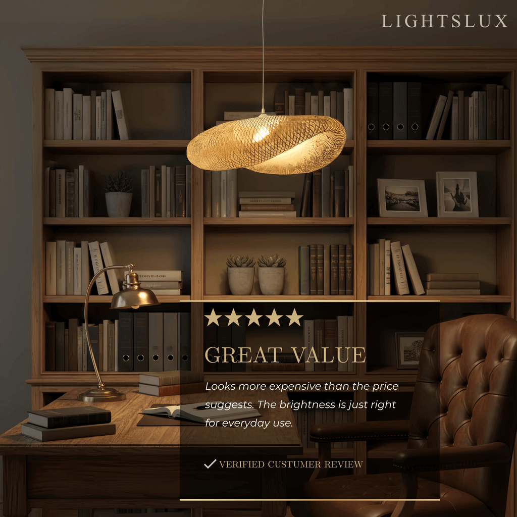 Natural Bamboo Pendant Light – Irregular Wood Design for Dining Room - Flindria