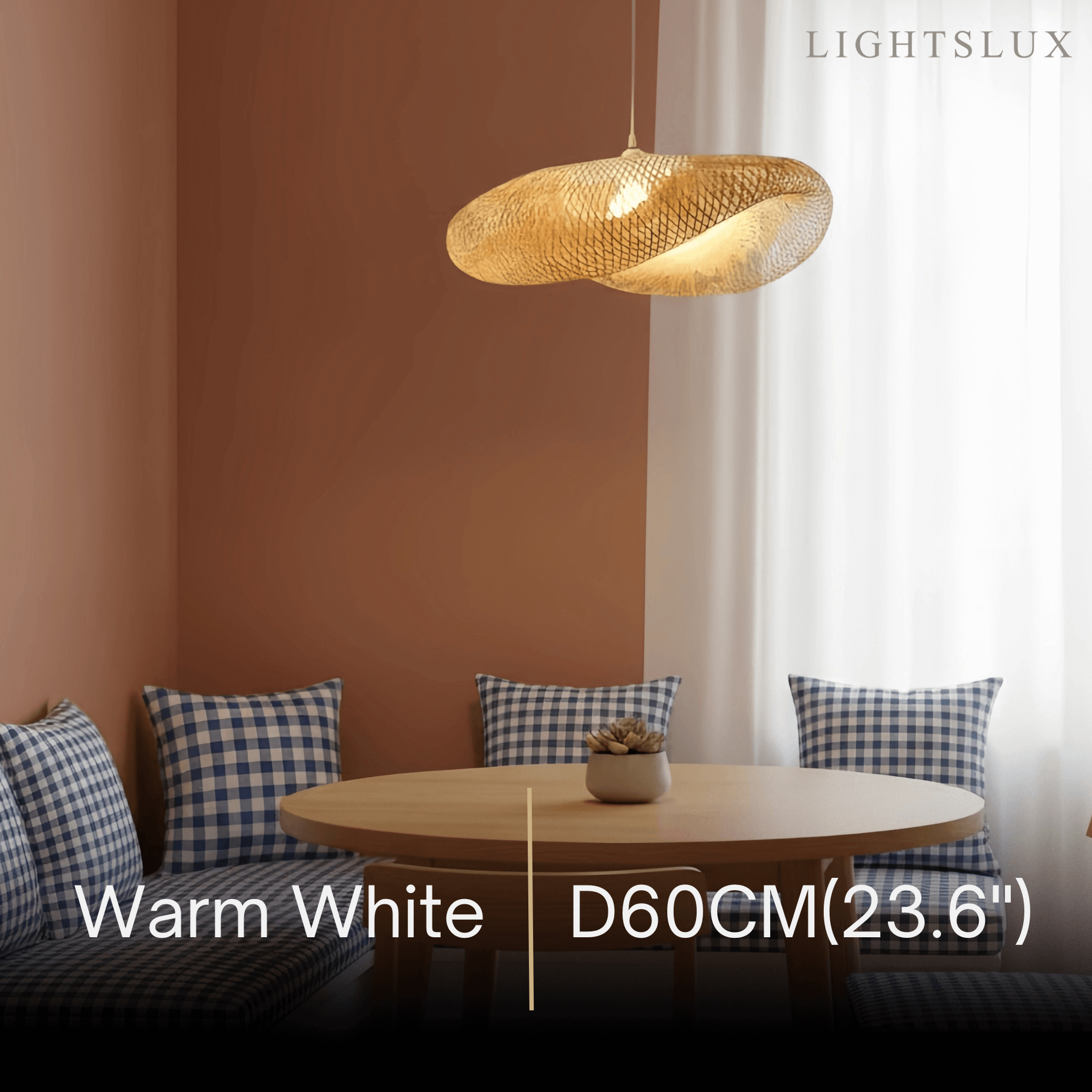 Natural Bamboo Pendant Light – Irregular Wood Design for Dining Room - Flindria