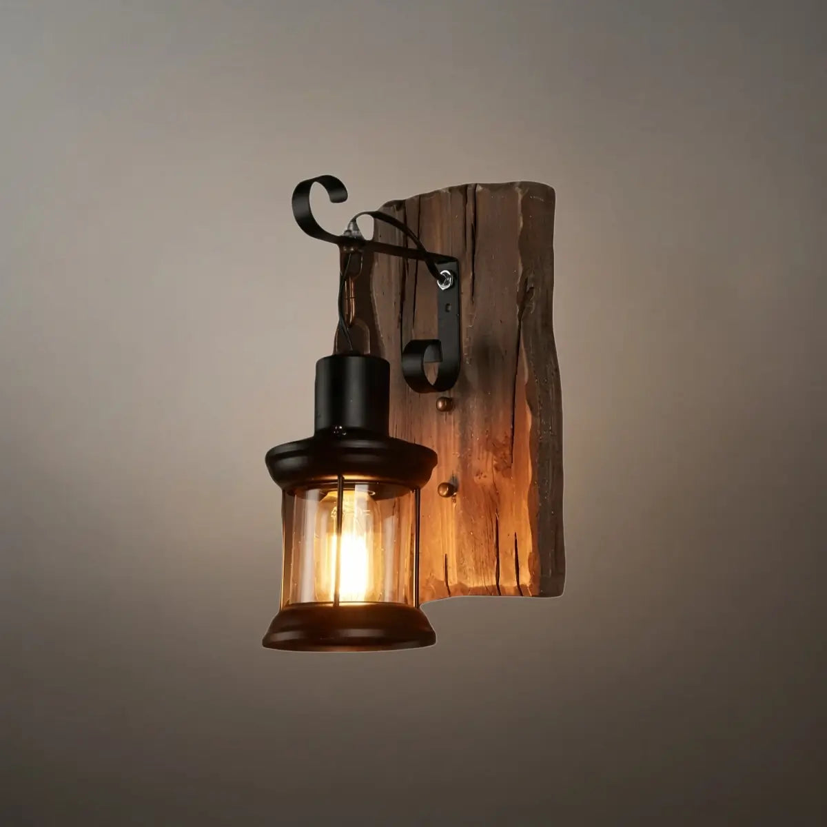 Vintage inomhus vägglampa - lykta i brons/svart för sovrum/vardagsrum - Flindria