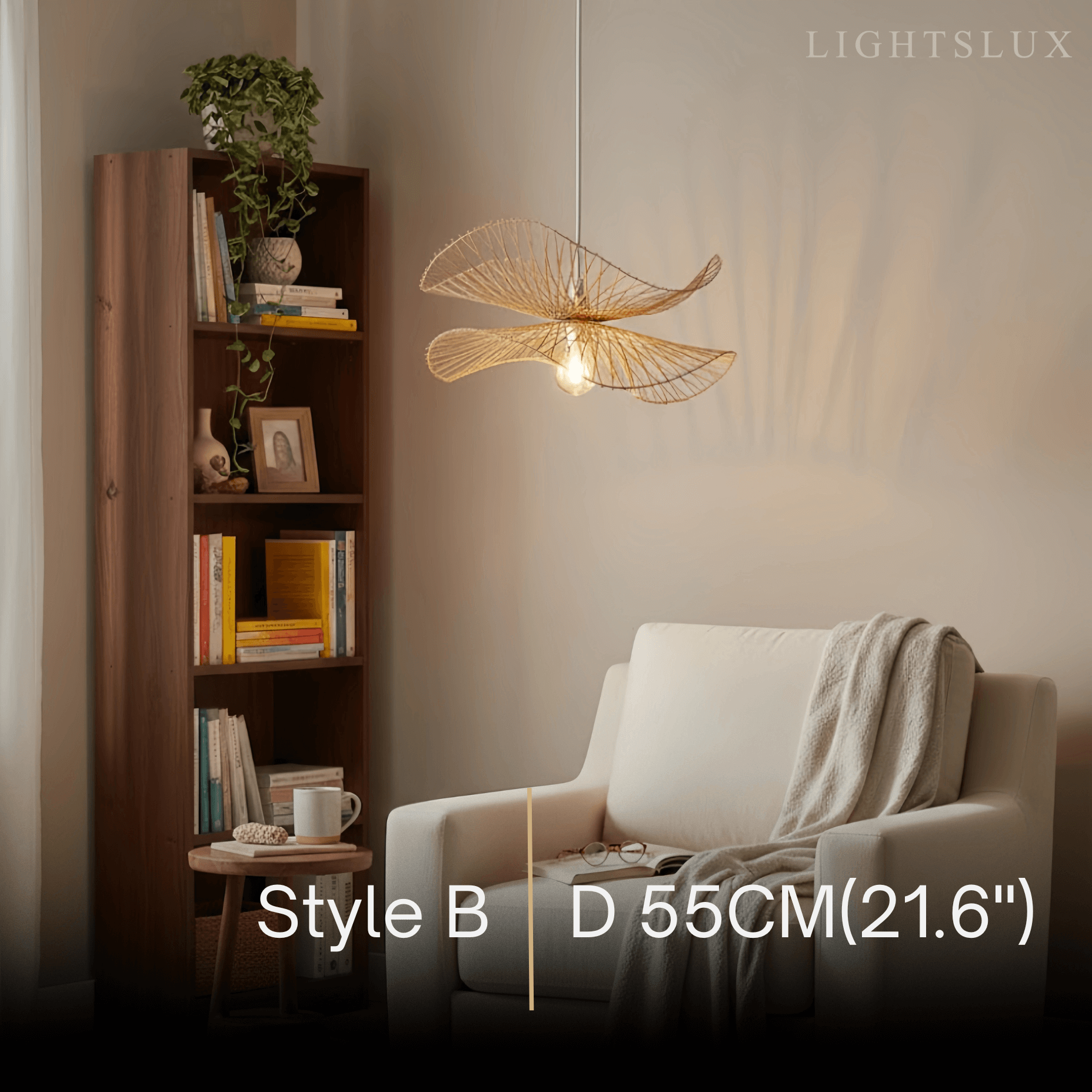 Natural Rattan Pendant Light – Handwoven Bamboo Elegance for Dining Room - Flindria