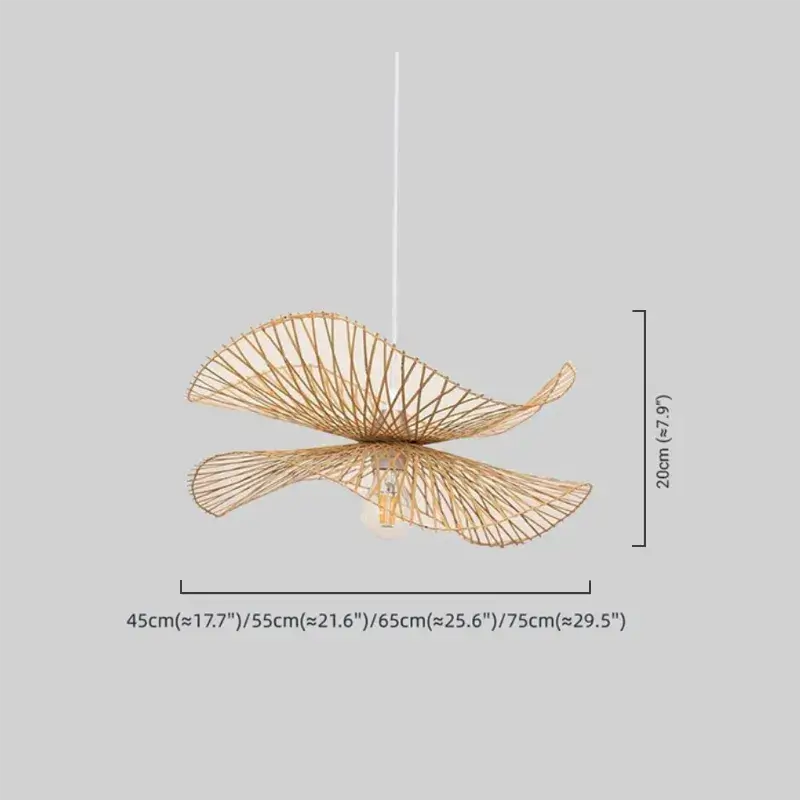 Natural Rattan Pendant Light – Handwoven Bamboo Elegance for Dining Room - Flindria