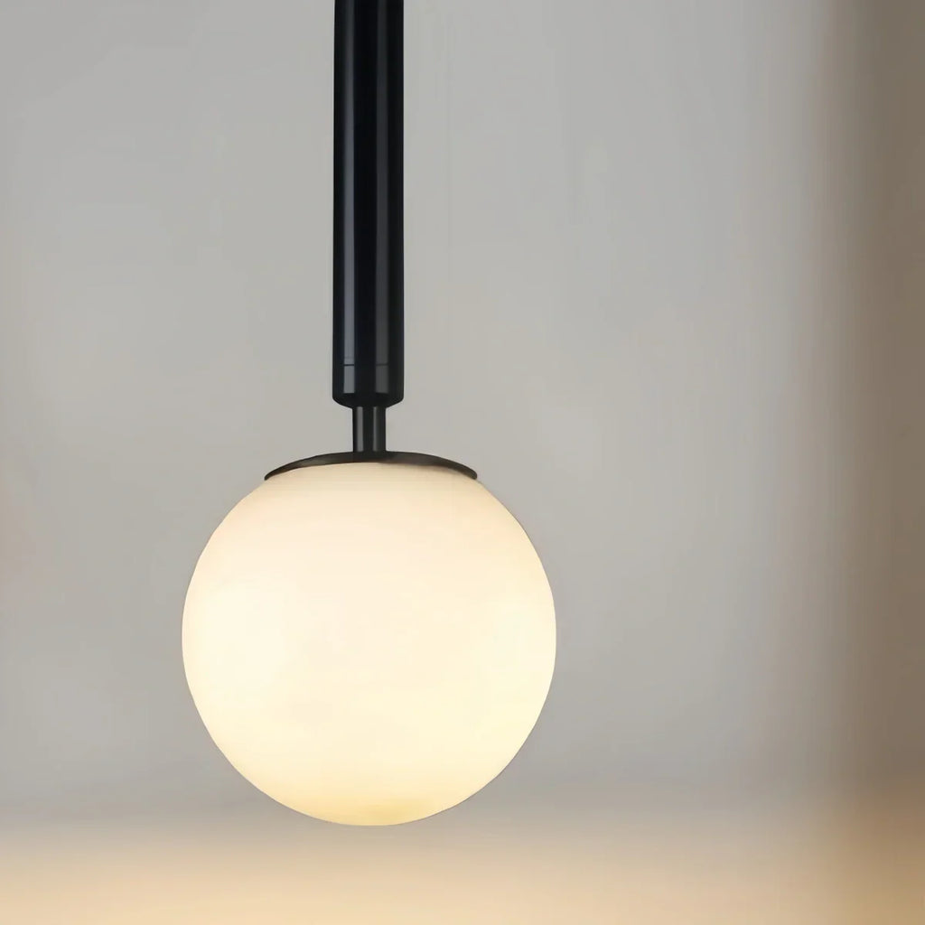 Modern Gold Pendant Light – Globular Glass/Metal Fixture for Dining Room - Flindria