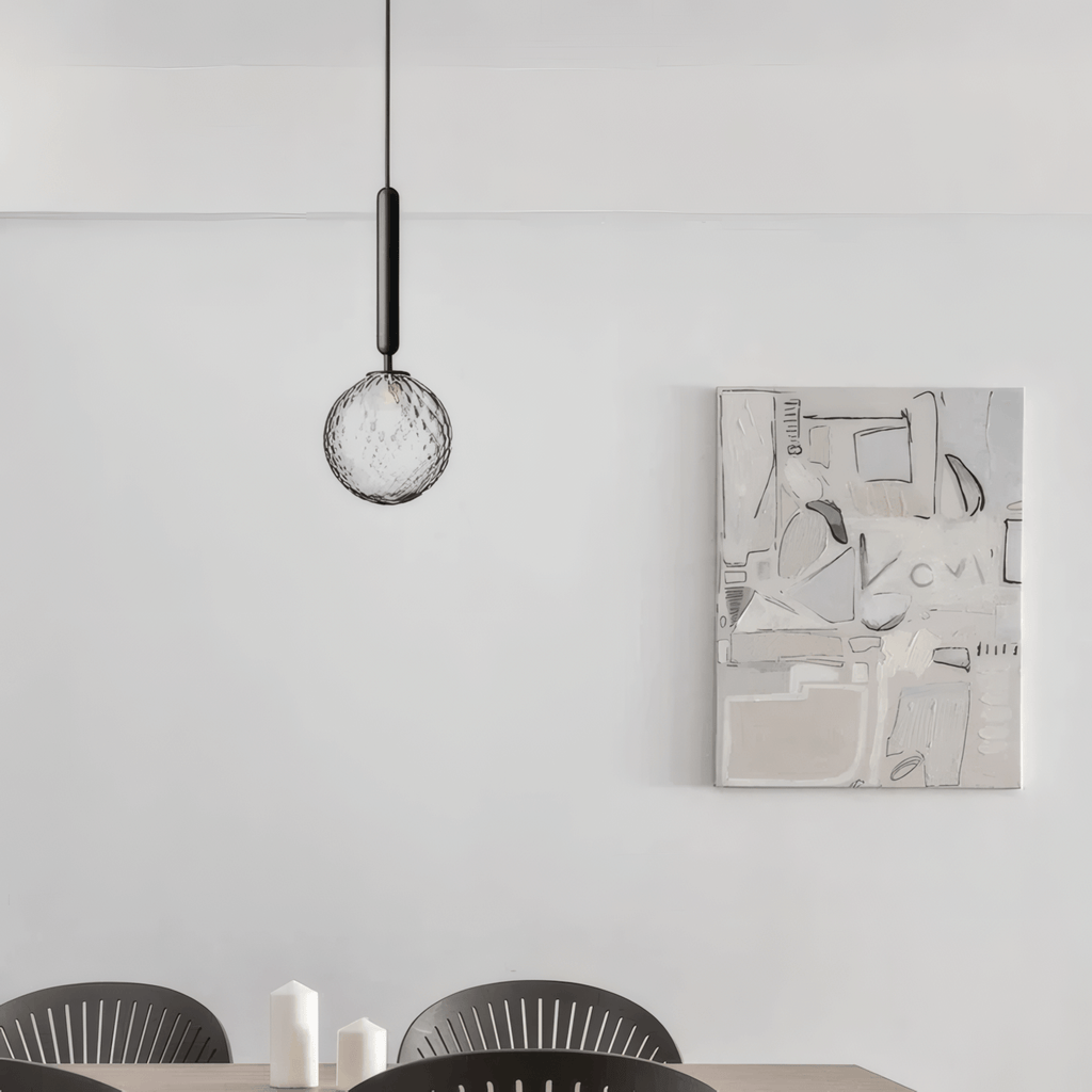 Modern Gold Pendant Light – Globular Glass/Metal Fixture for Dining Room - Flindria