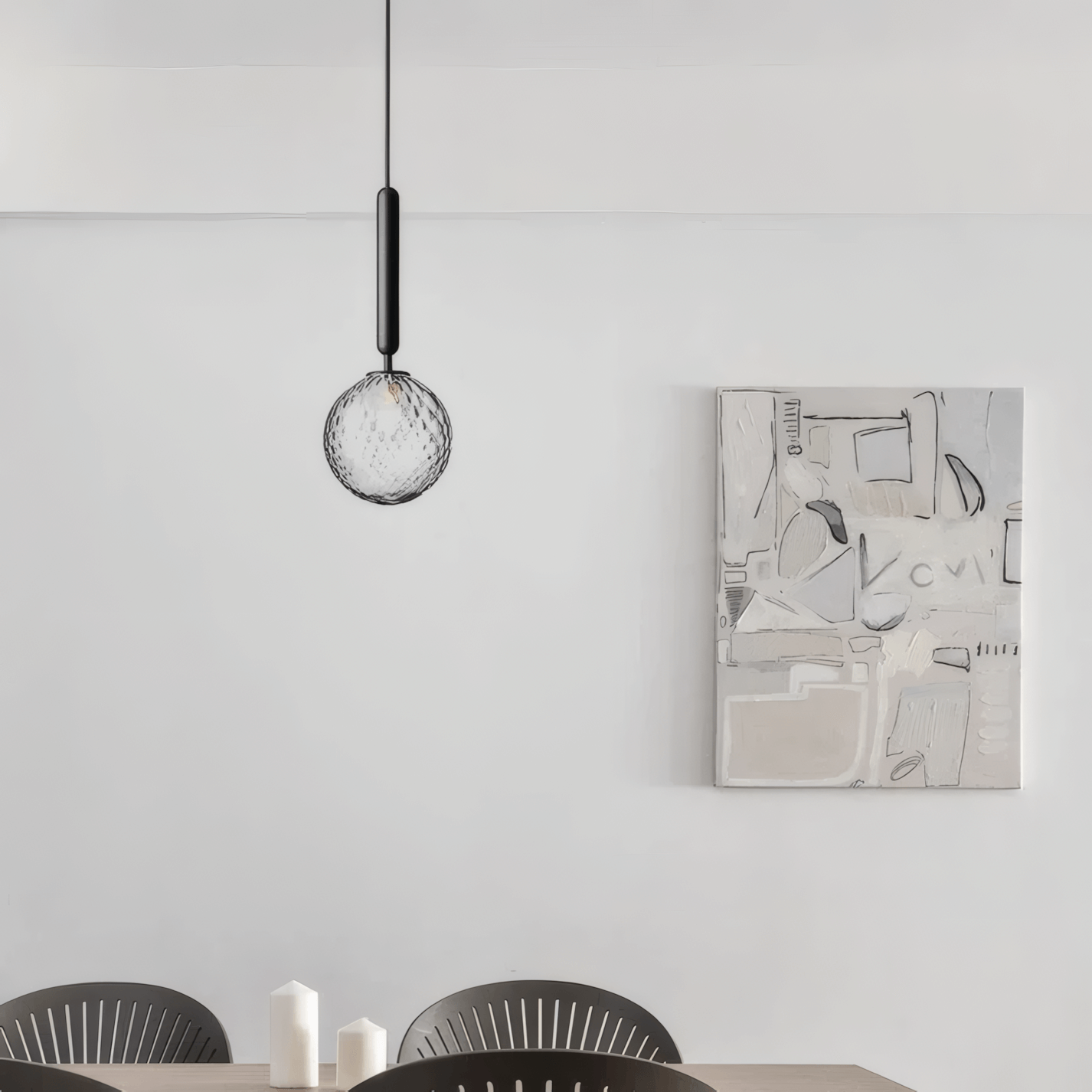 Modern Gold Pendant Light – Globular Glass/Metal Fixture for Dining Room - Flindria