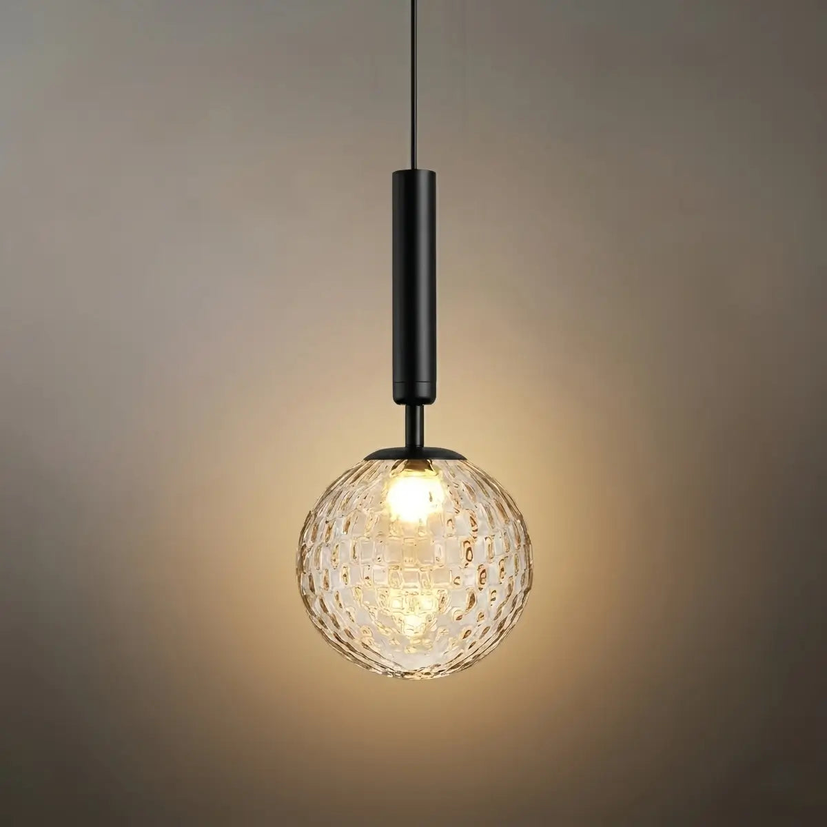 Modern Gold Pendant Light – Globular Glass/Metal Fixture for Dining Room - Flindria