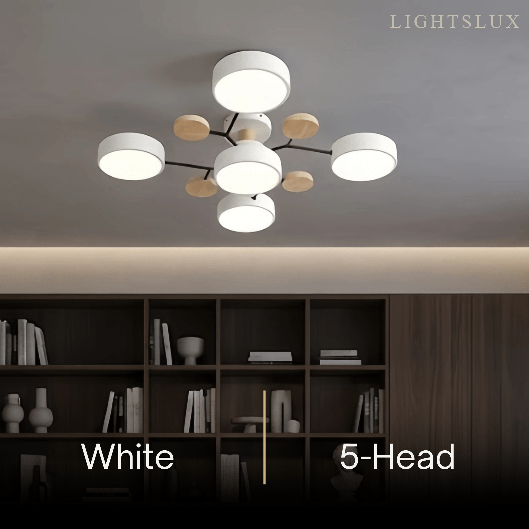 Modern Round Metal Ceiling Light - Multi-Head in Gray/Green/White for Living Room - Flindria