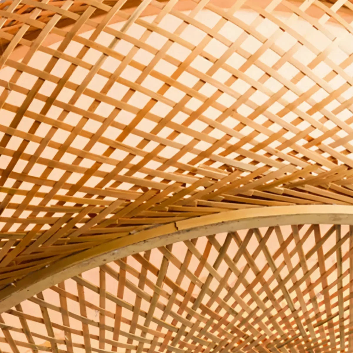 Natural Bamboo Ceiling Light — Round Rattan Woven & LED Bedroom - Flindria