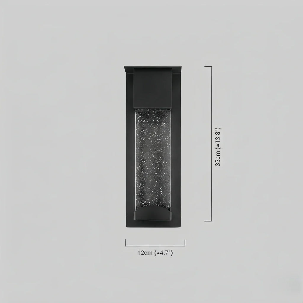 Modern Rectangle Outdoor Wall Lamp - Black Metal/Acrylic for Patio - Flindria