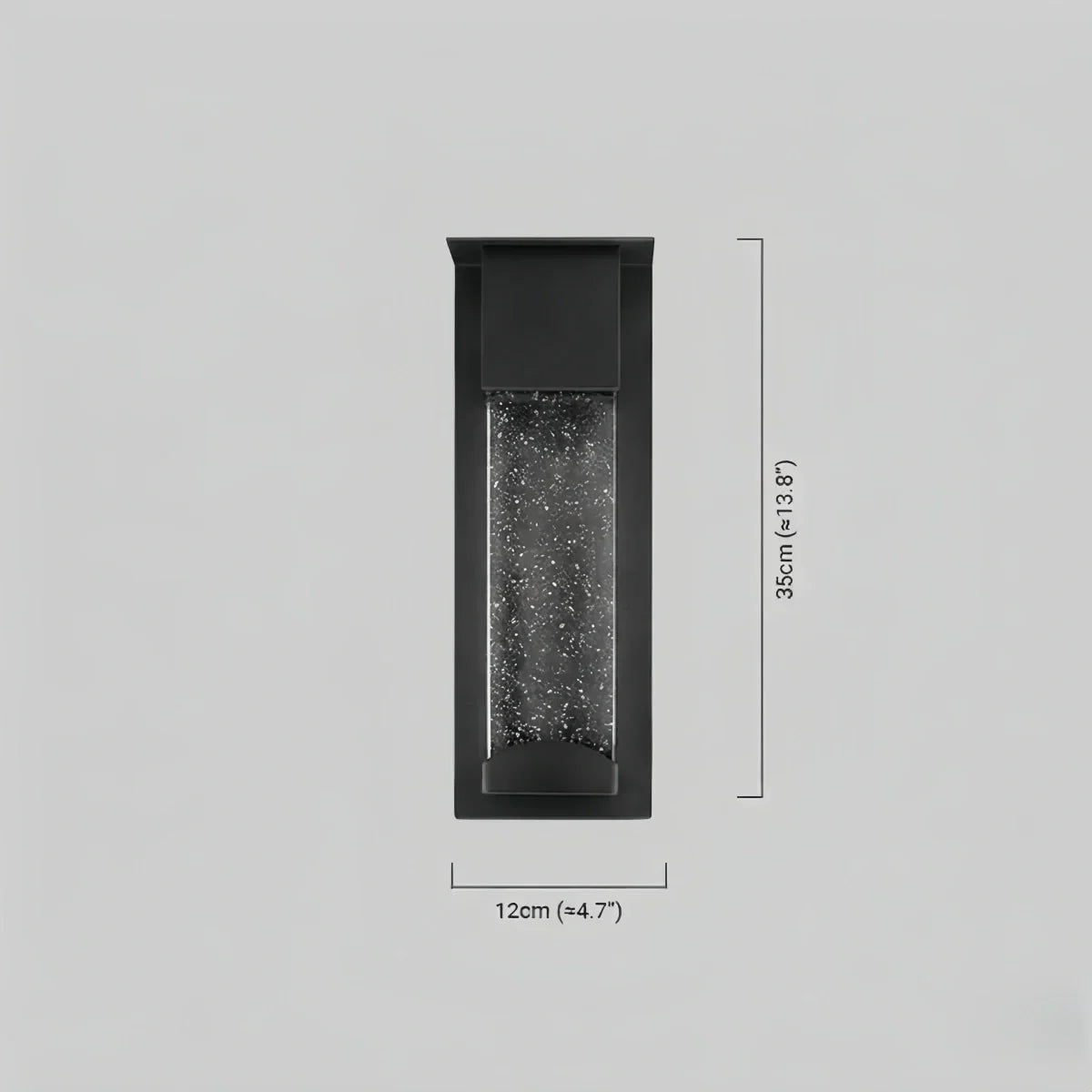 Modern Rectangle Outdoor Wall Lamp - Black Metal/Acrylic for Patio - Flindria