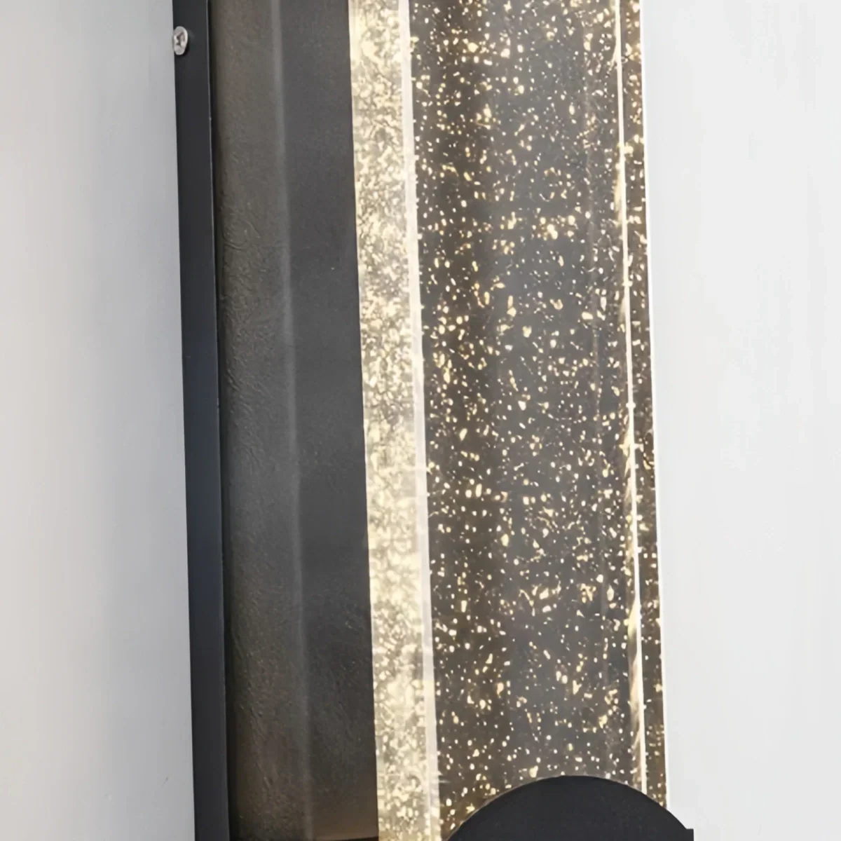 Modern Rectangle Outdoor Wall Lamp - Black Metal/Acrylic for Patio - Flindria