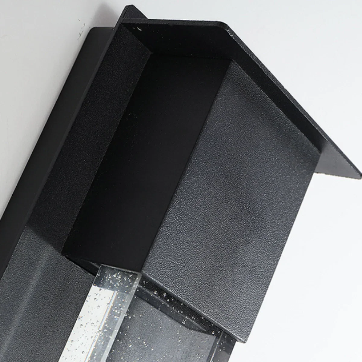 Modern Rectangle Outdoor Wall Lamp - Black Metal/Acrylic for Patio - Flindria