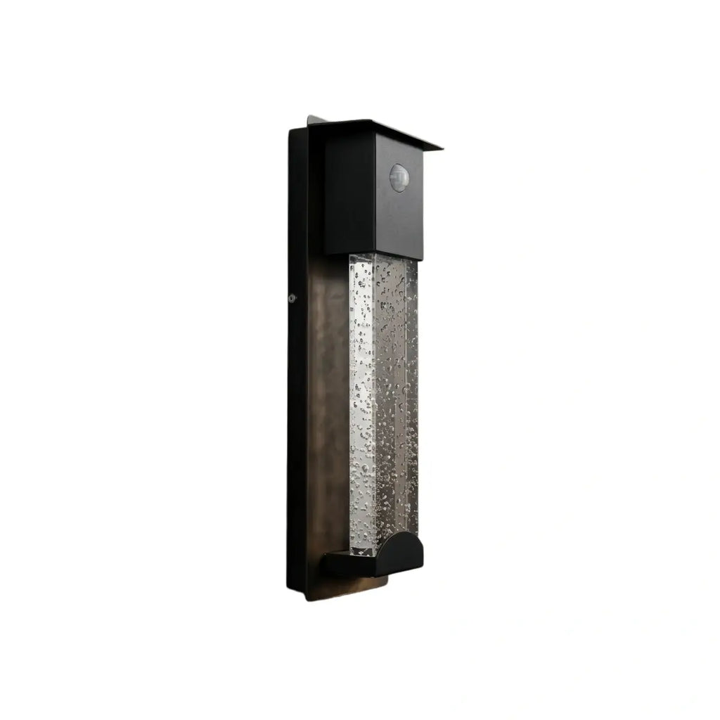 Modern Rectangle Outdoor Wall Lamp - Black Metal/Acrylic for Patio - Flindria