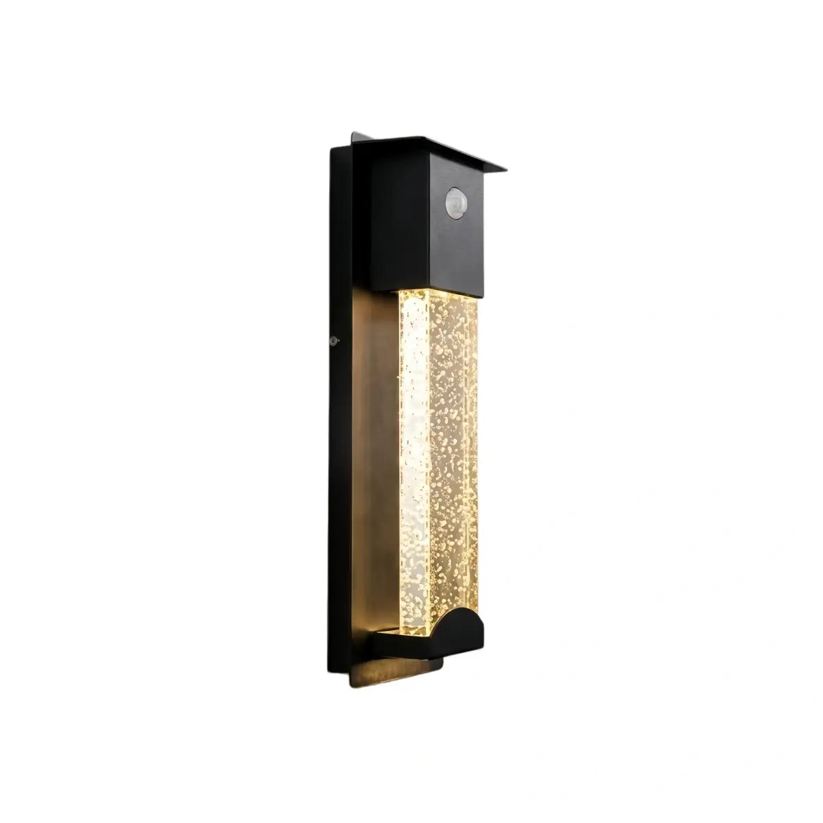 Modern Rectangle Outdoor Wall Lamp - Black Metal/Acrylic for Patio - Flindria