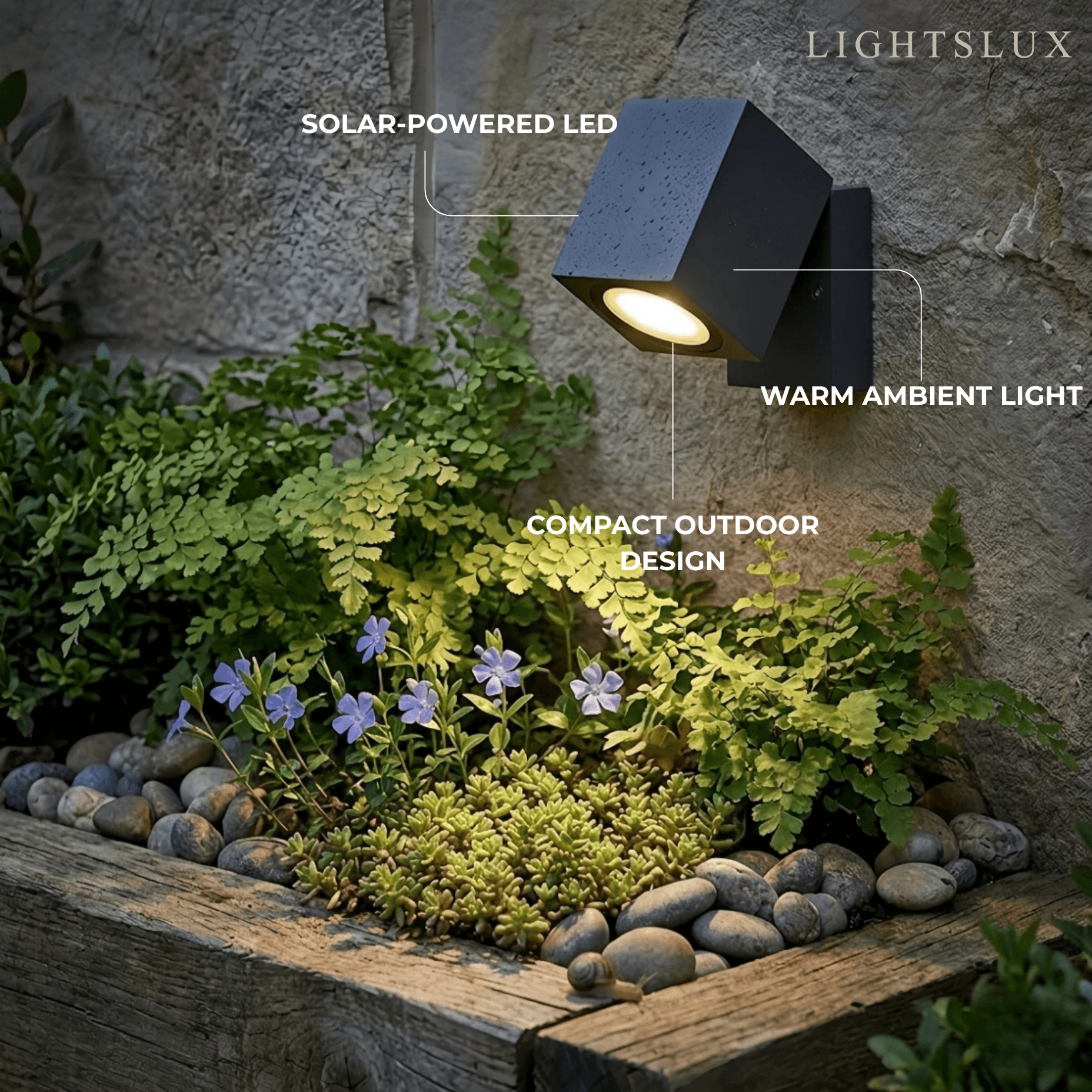 Modern Rotatable Square Wall Lamp - Black Metal for Outdoor Garden - Flindria
