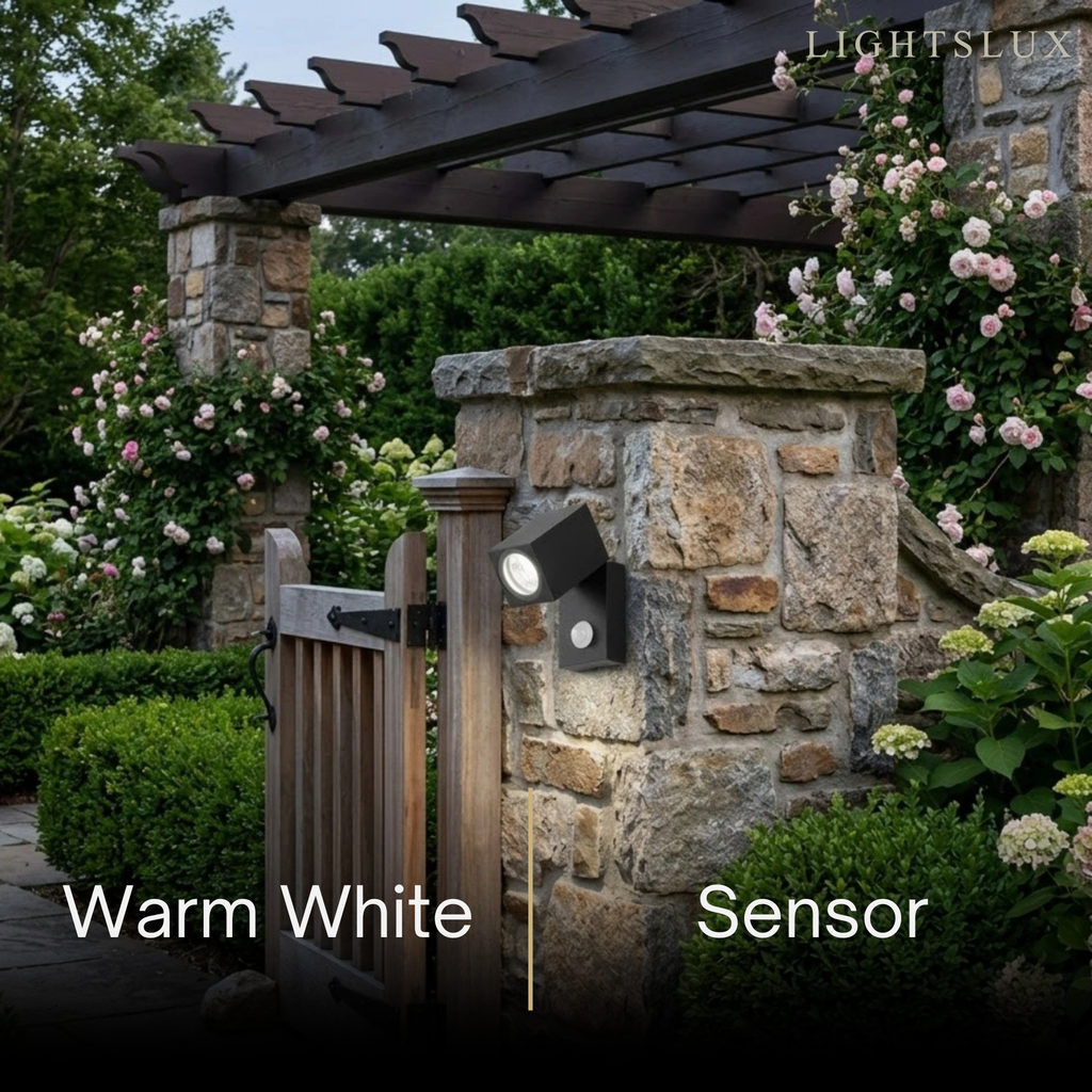 Modern Rotatable Square Wall Lamp - Black Metal for Outdoor Garden - Flindria
