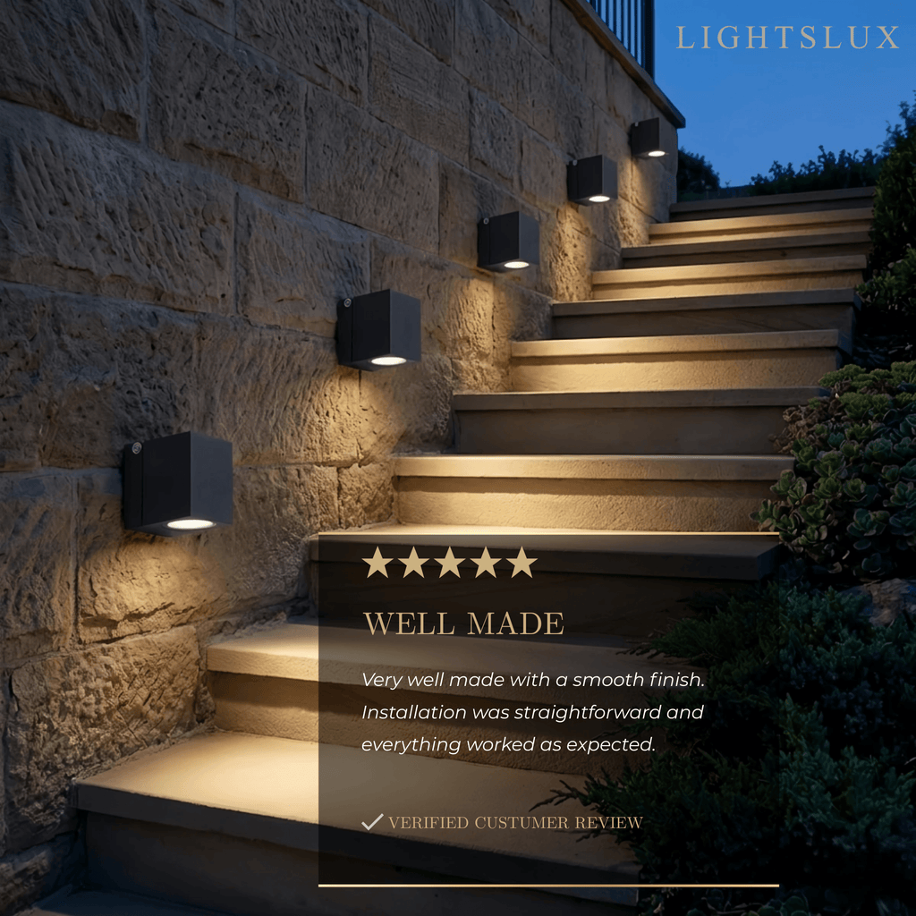 Modern Rotatable Square Wall Lamp - Black Metal for Outdoor Garden - Flindria