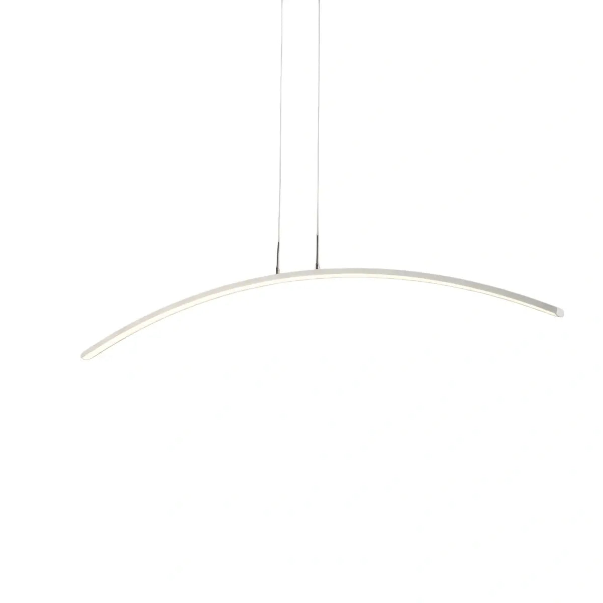 Minimalist Linear Pendant Light — Black & White Curved Metal for Dining Room - Flindria