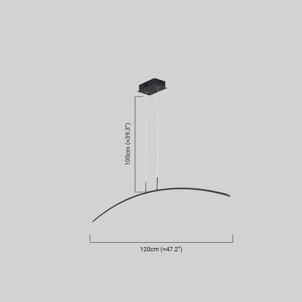 Minimalist Linear Pendant Light — Black & White Curved Metal for Dining Room - Flindria