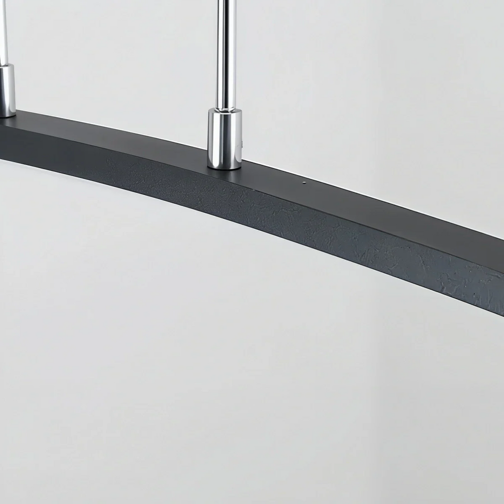 Minimalist Linear Pendant Light — Black & White Curved Metal for Dining Room - Flindria