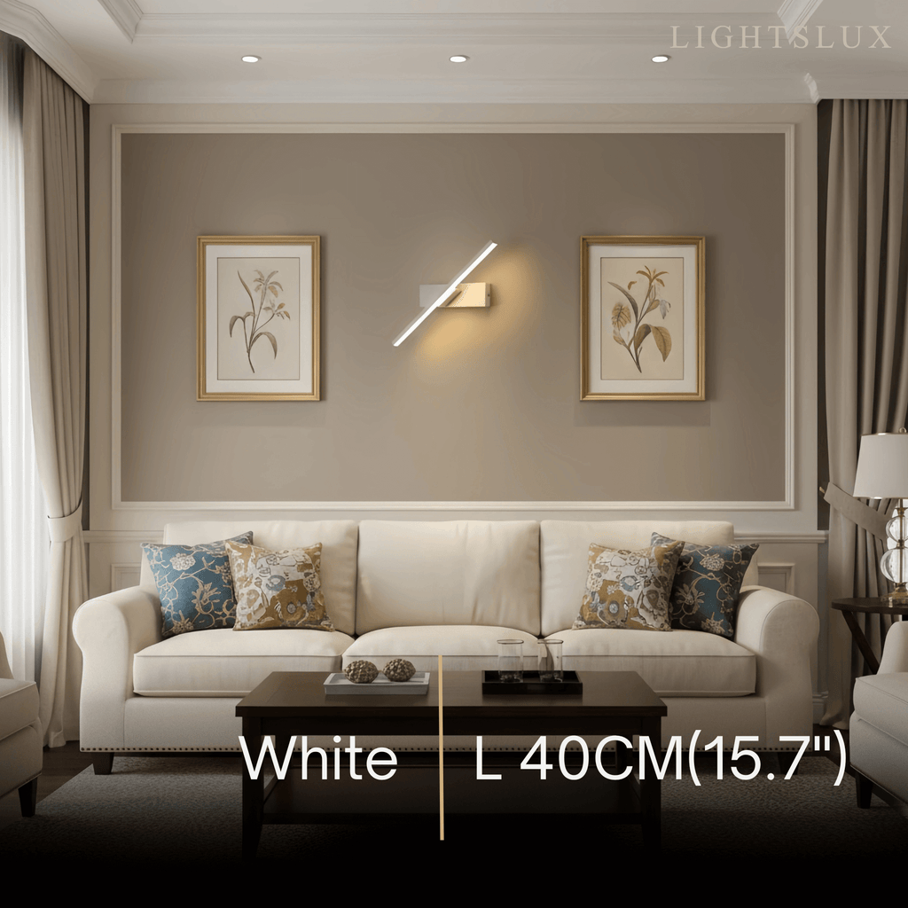 Modern Linear Wall Lamp – Black/White Metal Fixture for Bedroom - Flindria