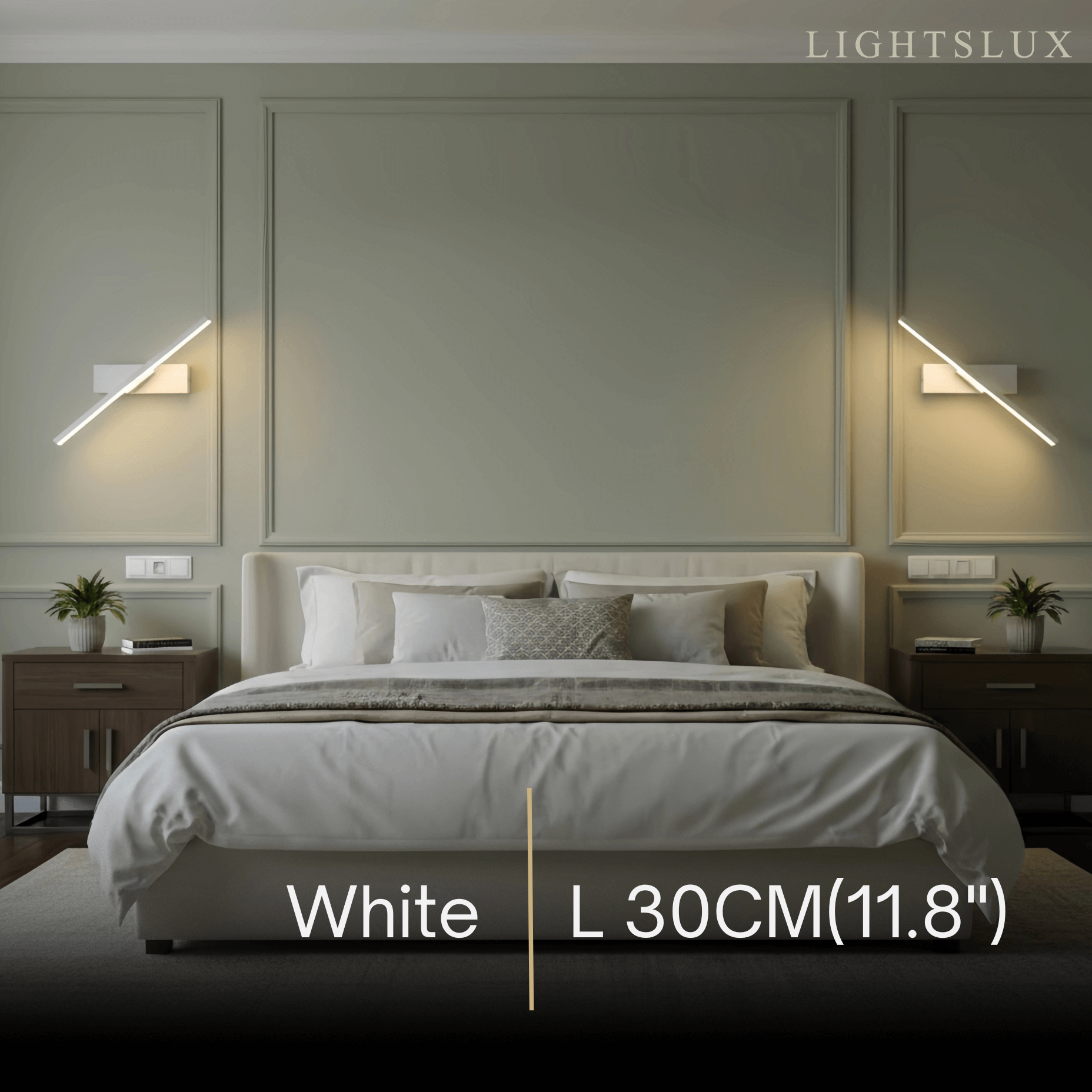 Modern Linear Wall Lamp – Black/White Metal Fixture for Bedroom - Flindria
