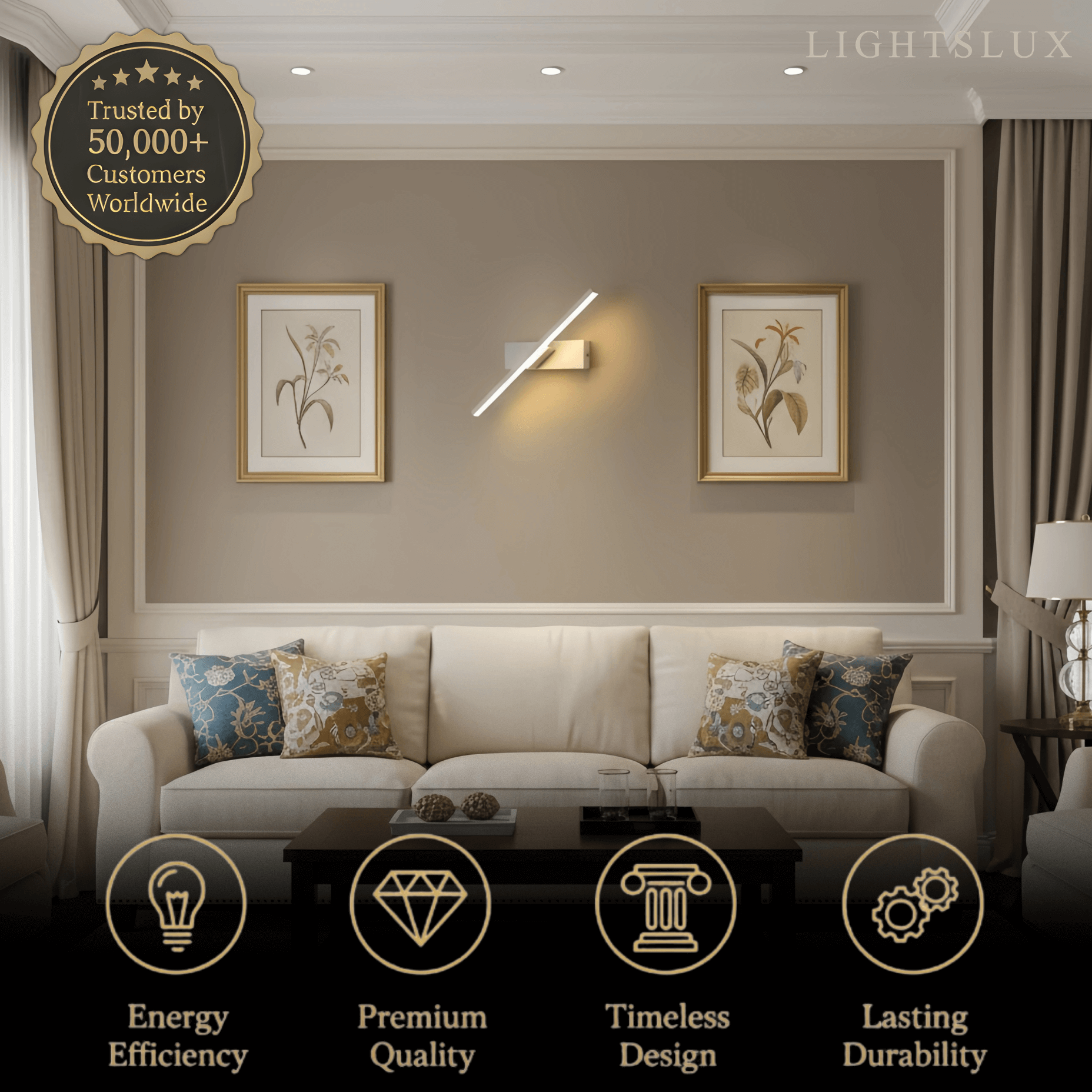 Modern Linear Wall Lamp – Black/White Metal Fixture for Bedroom - Flindria