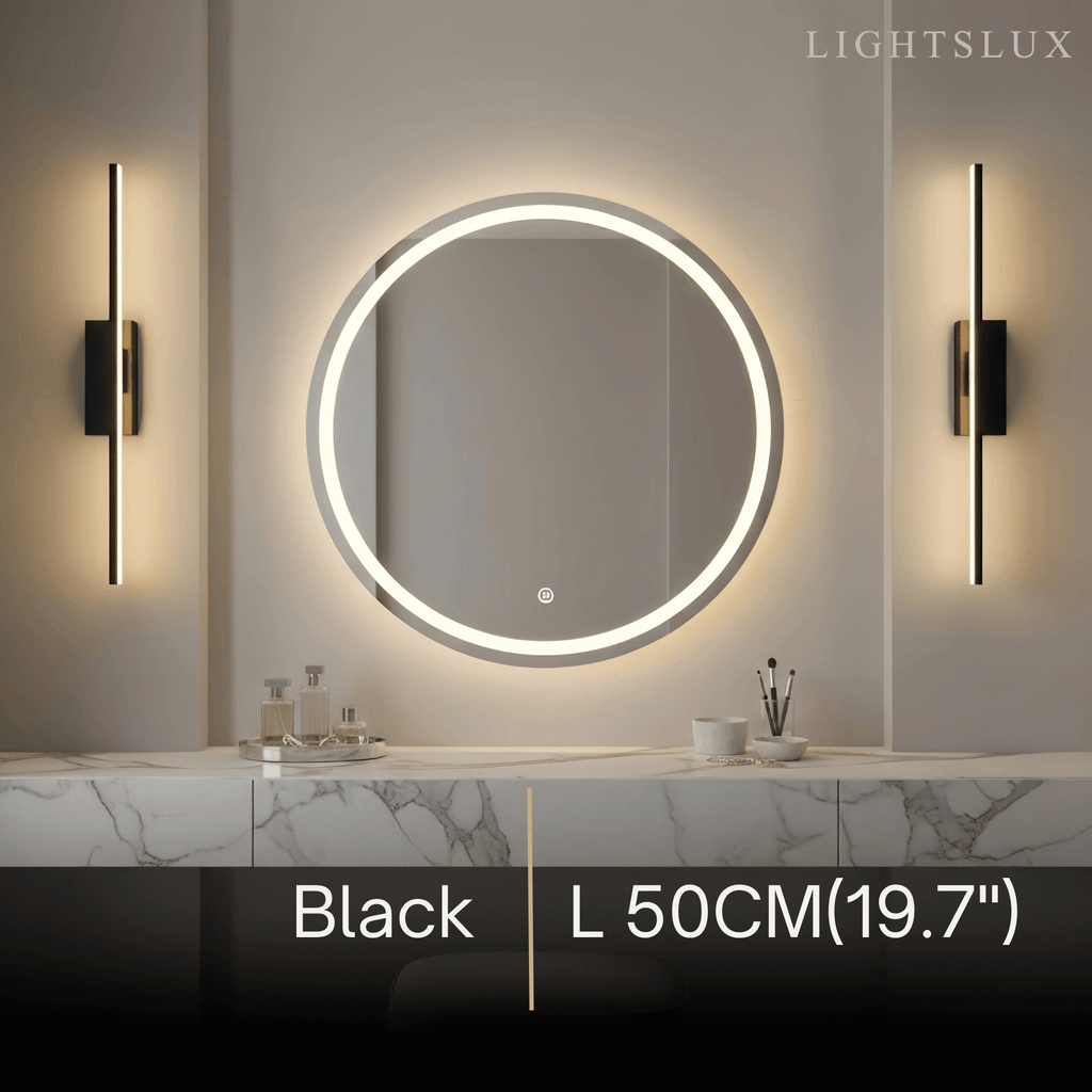 Modern Linear Wall Lamp – Black/White Metal Fixture for Bedroom - Flindria