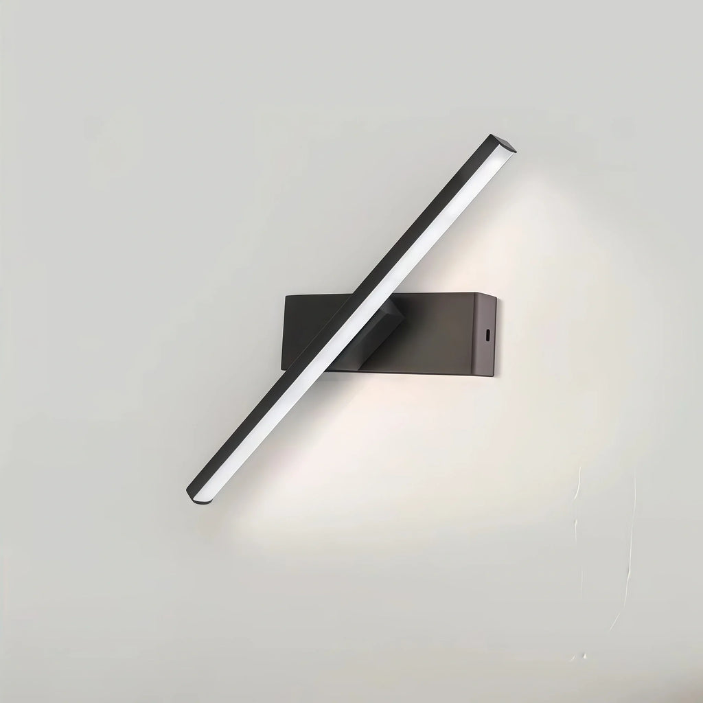 Modern Linear Wall Lamp – Black/White Metal Fixture for Bedroom - Flindria
