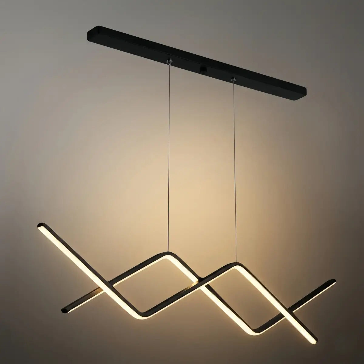 Minimalist Metal Pendant Light - Black/Gold Double Curve for Dining Room - Flindria