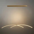 Minimalist Metal Pendant Light - Black/Gold Double Curve for Dining Room - Flindria