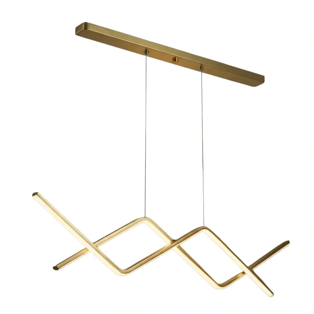 Minimalist Metal Pendant Light - Black/Gold Double Curve for Dining Room - Flindria