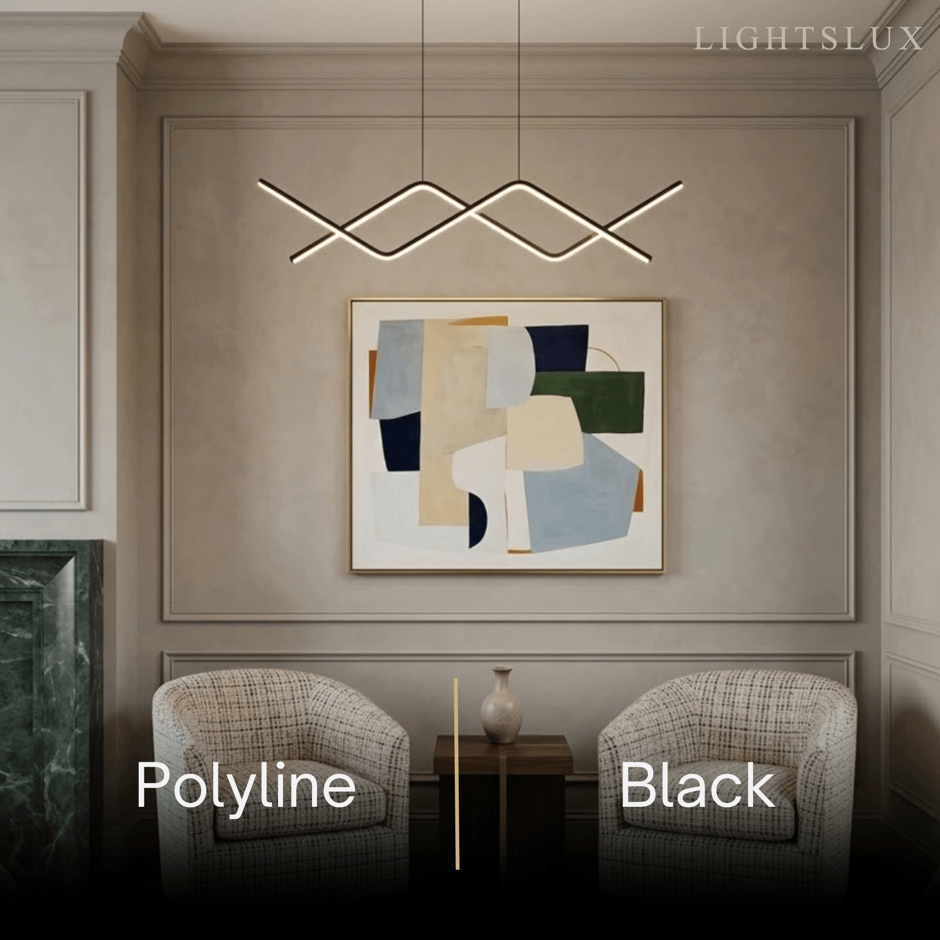Minimalist Metal Pendant Light - Black/Gold Double Curve for Dining Room - Flindria