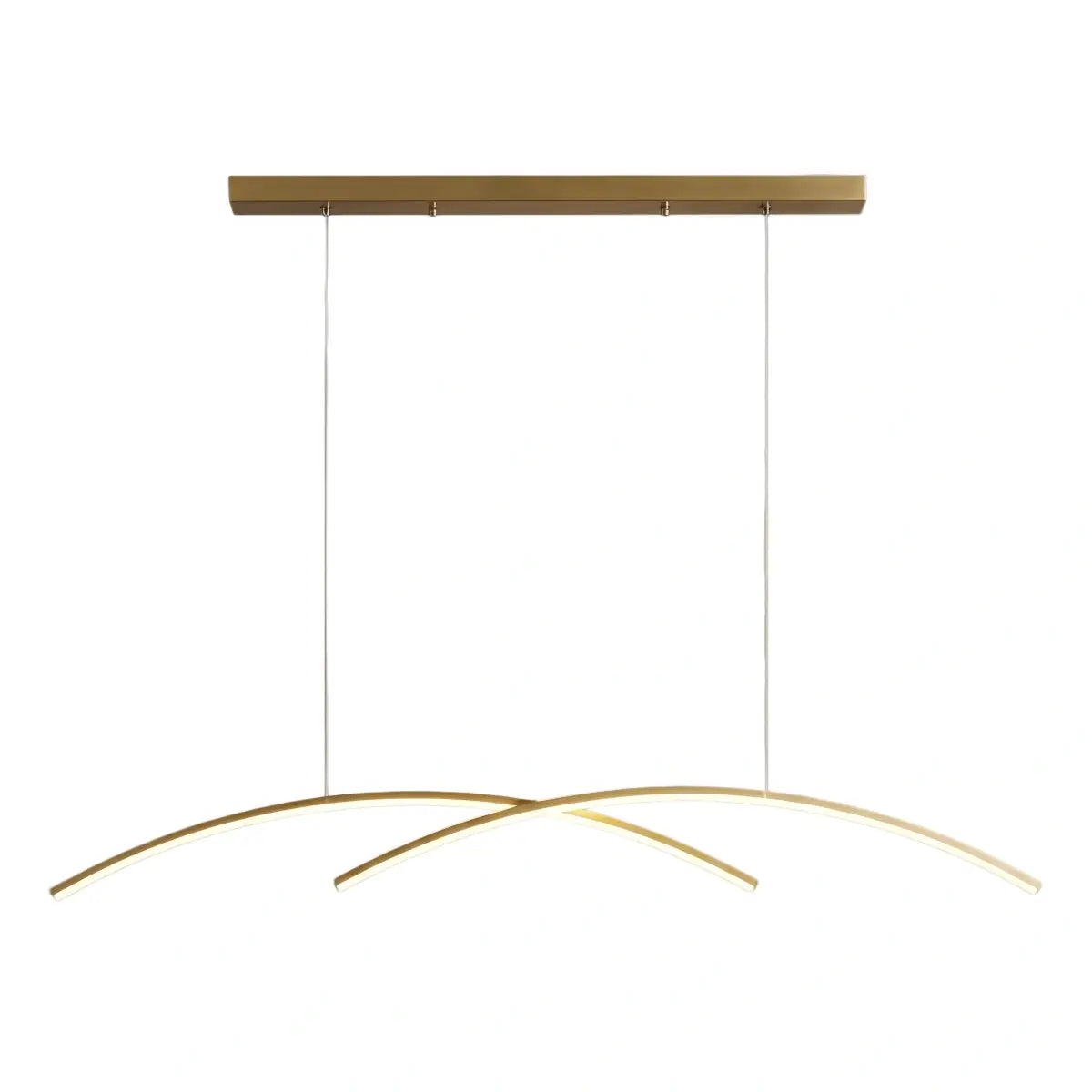 Minimalist Metal Pendant Light - Black/Gold Double Curve for Dining Room - Flindria