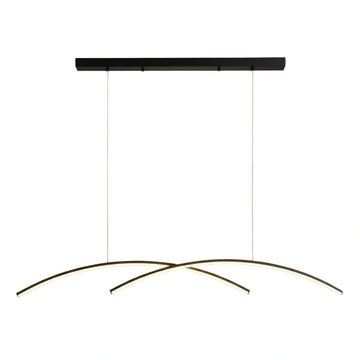 Minimalist Metal Pendant Light - Black/Gold Double Curve for Dining Room - Flindria
